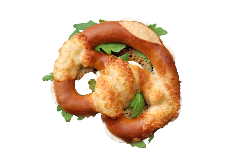 Brezel Frischkäse Rucola