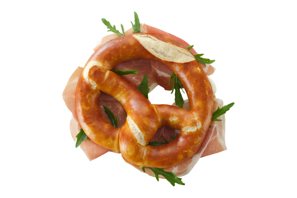 Pretzel cured ham rocket