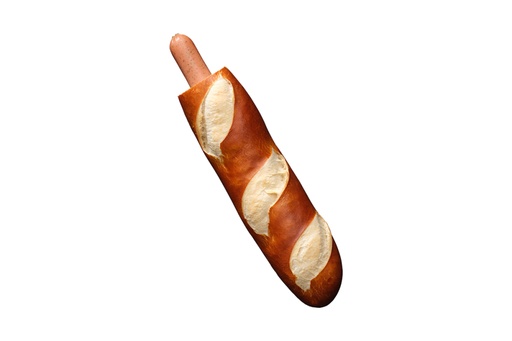 Hot dog with chicken sausage