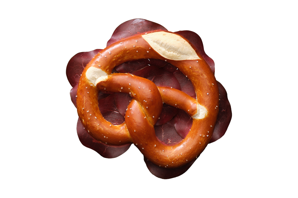 Smoked beef pretzel