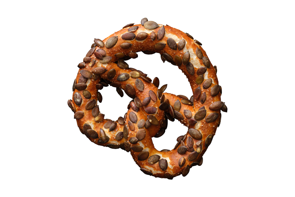 Pumpkin seed pretzel