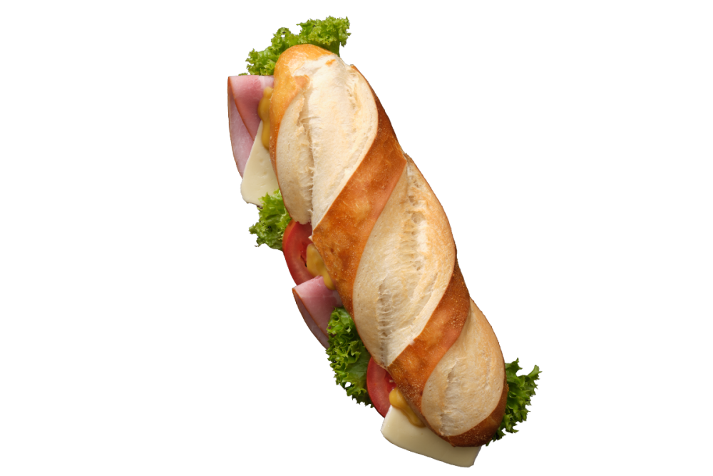 Baguette ham and brie