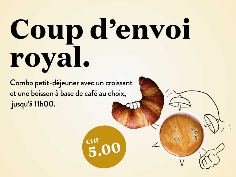 Commence ta journée en beauté avec notre offre groupée Coup d’envoi royal.