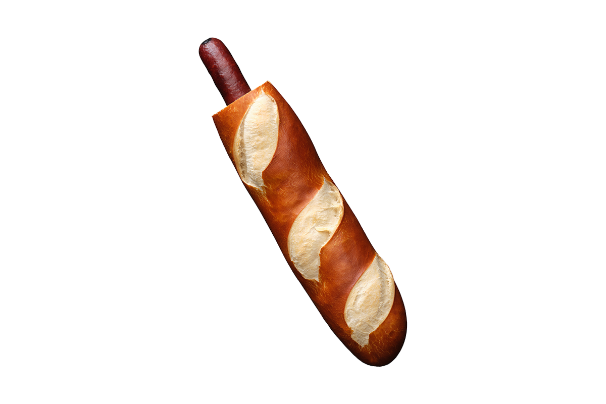Hot-dog avec saucisse fumée