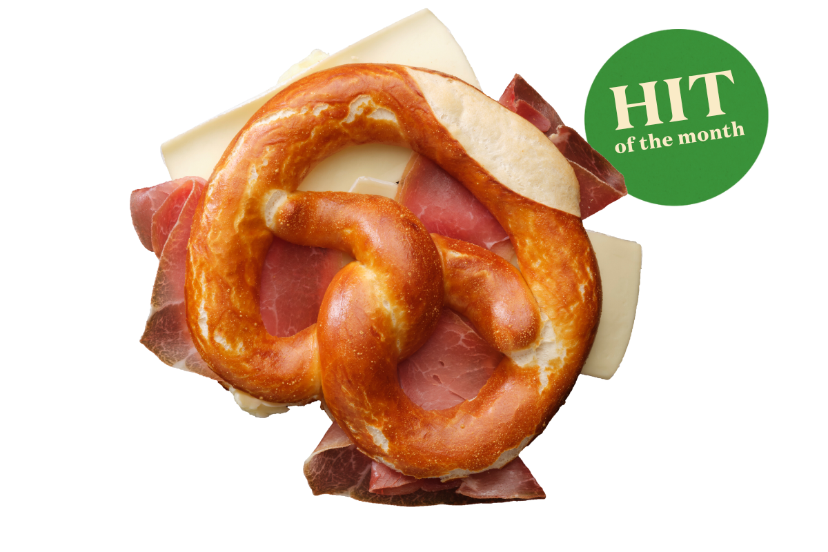 Pretzel dry-cured ham brie